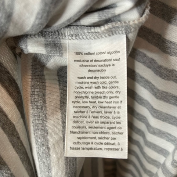 Tommy Hilfiger stripped T shirt Dress Large white grey like new design on pocket - Picture 5 of 6